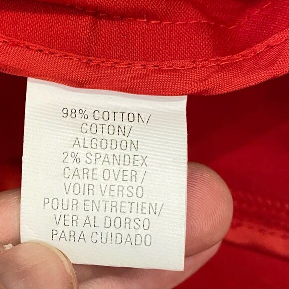 Anne Klein 8 Red Open Front Stretch Cotton Blazer, Self-Tie PRISTINE! - Picture 9 of 9